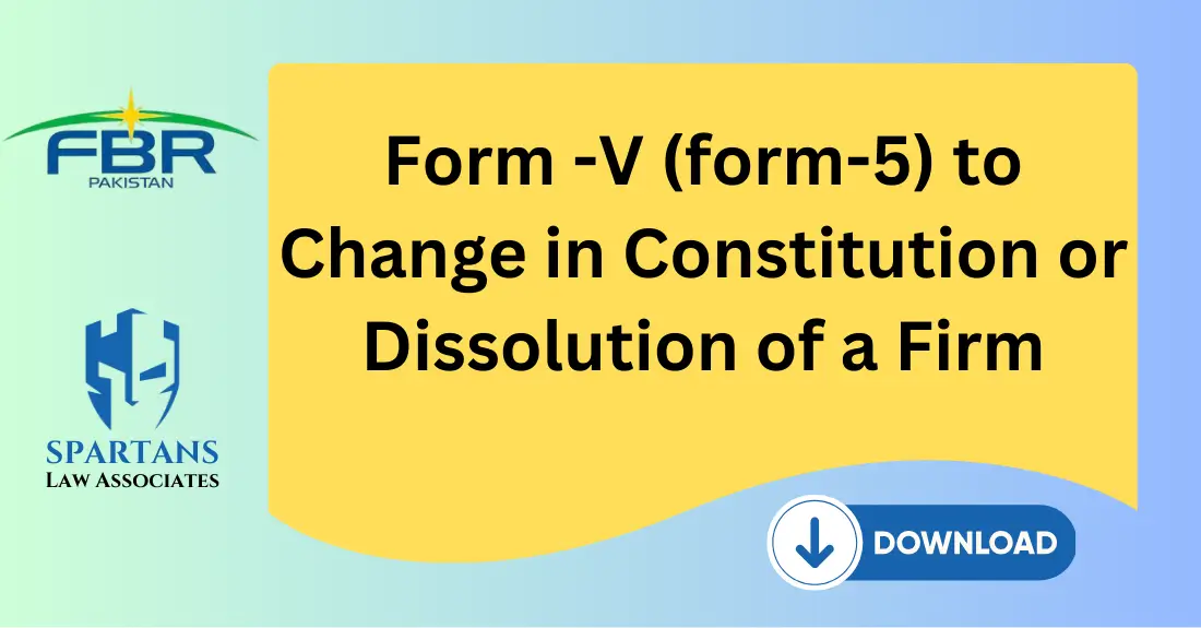 Form-5 to Change in Constitution or Dissolution of a Firm